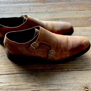 Cole Haan double-monk strap leather shoes